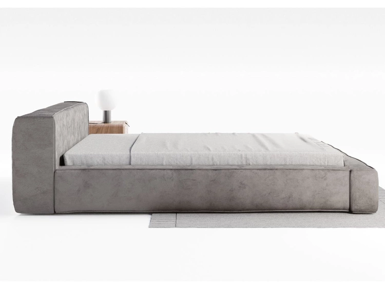 Łóżko tapicerowane z pojemnikiem na pościel i stelażem 120x200 Mali Szary