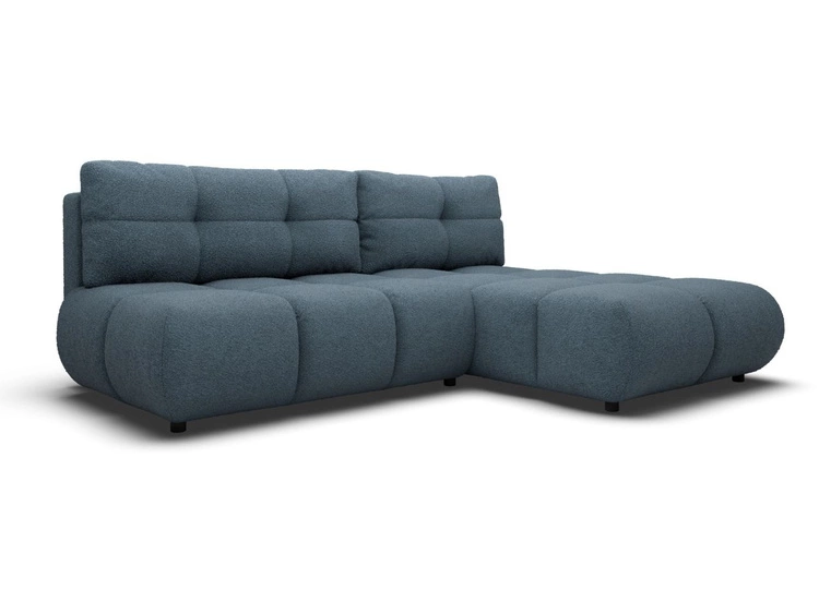 Narożnik z funkcją spania i pojemnikiem Prawy Milet Ciemnoniebieski