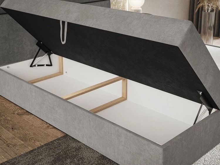 Łóżko kontynentalne z pojemnikiem na pościel 140x200 Hera Zielone