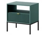 Stolik nocny z szufladą Amber zielony na czarnych nogach