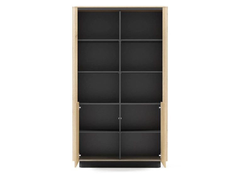 Regał z dwiema szafkami Fascino Dąb Cremona, Czarny