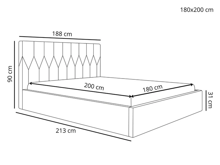 Łóżko tapicerowane z pojemnikiem i stelażem 180x200 Gaja Zielone