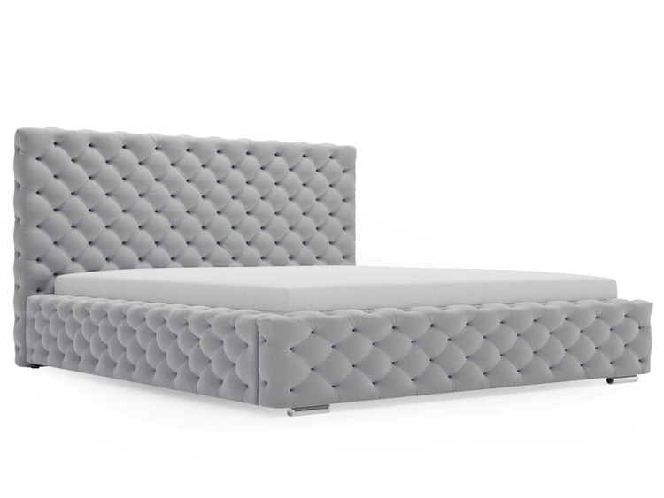 Łóżko tapicerowane z pojemnikiem i stelażem 160x200 Astra Szary