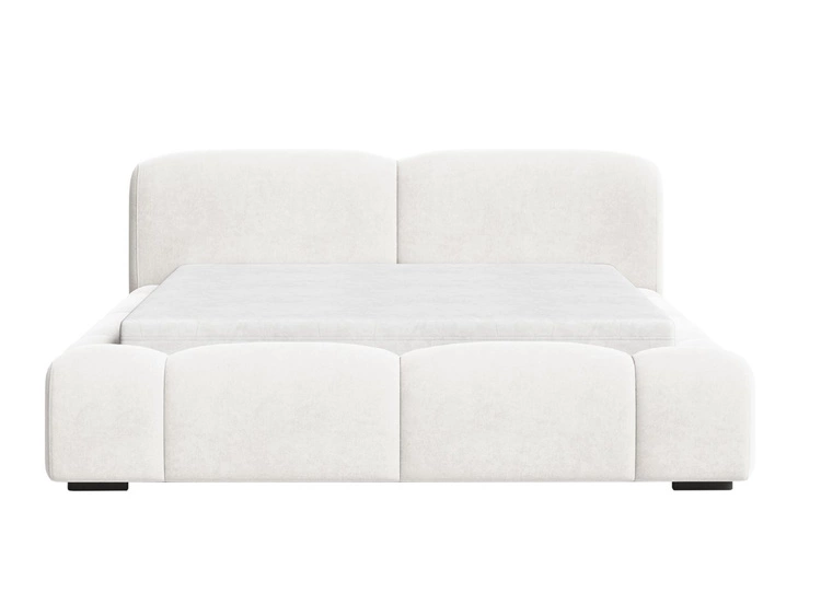 Łóżko tapicerowane z pojemnikiem i stelażem 120x200 Aubi Kremowe