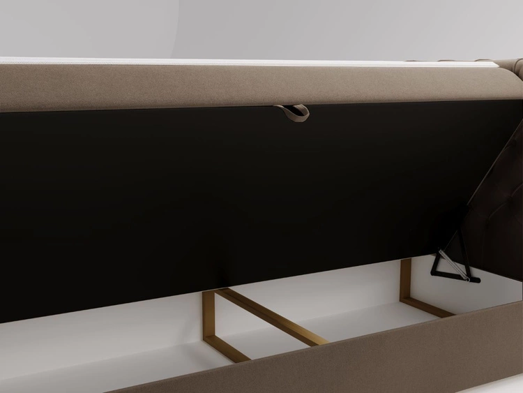 Łóżko kontynentalne z pojemnikiem na pościel 160x200 Montego Brązowe