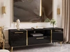 Zestaw mebli do salonu w stylu glamour na nóżkach Lunelie Czarny połysk