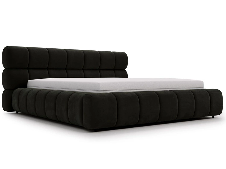 Łóżko tapicerowane z pojemnikiem i stelażem 120x200 Mellow Ciemny szary