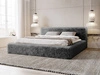 Łóżko tapicerowane z pojemnikiem i stelażem 120x200 cm Enjoy Szare