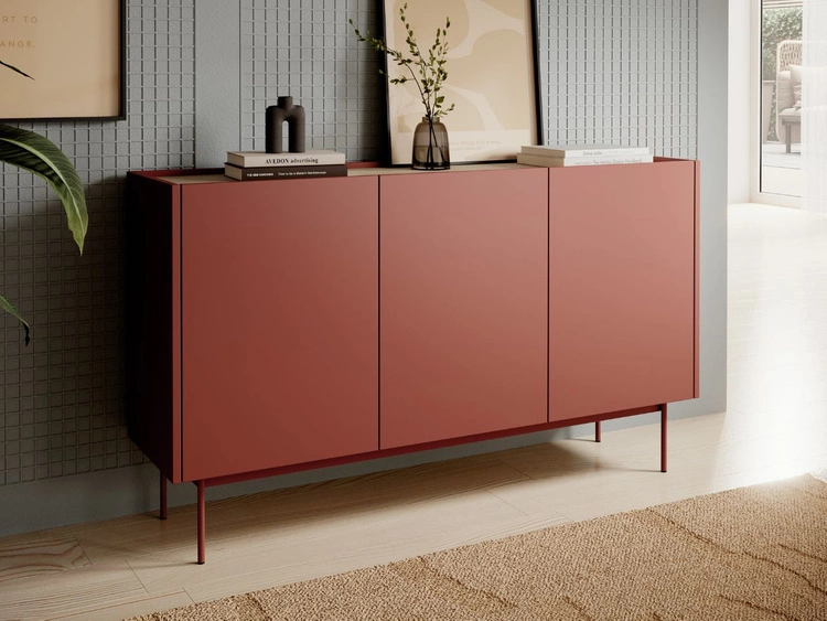 Komoda z drzwiami Drevo czerwona
