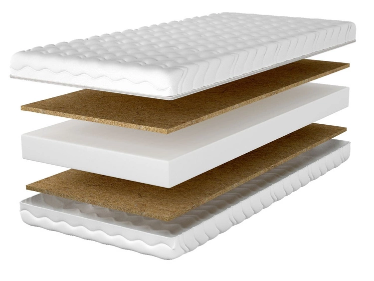 Materac piankowy z matą kokosową i pianką poliuretanową Fino 15 160x200