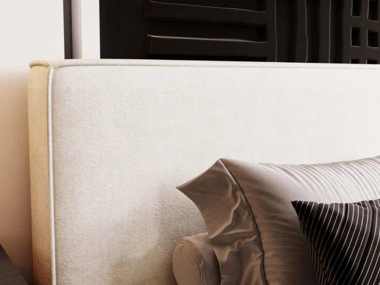 Łóżko tapicerowane z pojemnikiem i stelażem 120x200 Monaco Kremowe