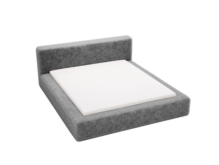 Łóżko tapicerowane z pojemnikiem i stelażem 120x200 cm Enjoy Szare