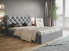 Łóżko tapicerowane z pojemnikiem i stelażem 160x200 Selva Jasny szary