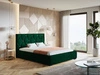Łóżko tapicerowane z pojemnikiem i stelażem 180x200 Tasso Zielone