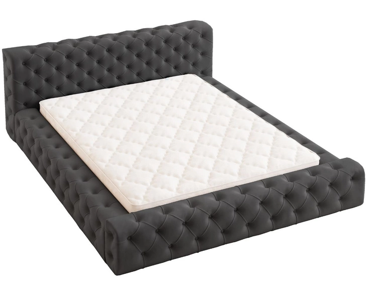 Łóżko tapicerowane z pojemnikiem i stelażem 160x200 cm Palini Czarne