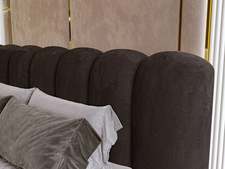 Łóżko tapicerowane z pojemnikiem i stelażem 120x200 Averia Czarny