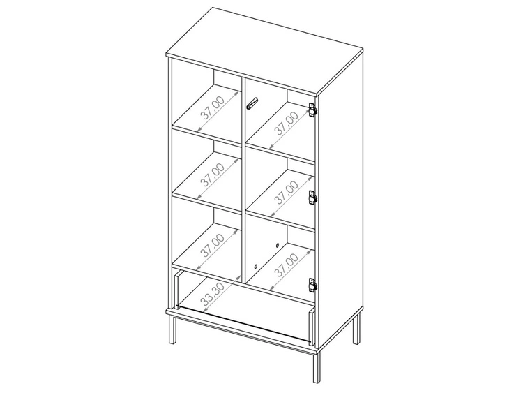 Regał z szufladą i drzwiczkami Soroko Czarny