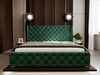 Łóżko tapicerowane z pojemnikiem na pościel i stelażem 160x200 Kingston Zielone
