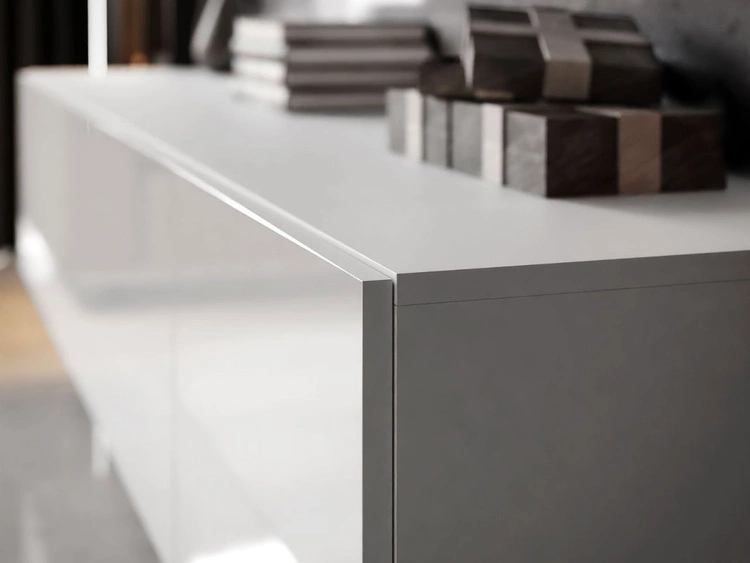 Wisząca meblościanka do salonu Nodoo Biały połysk