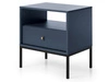 Stolik nocny z szufladą na czarnych nóżkach Amor Granatowy