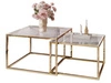 Stolik kawowy na złotym stelażu z przezroczystym blatem Asumi 35x41