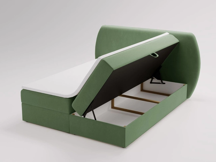 Łóżko kontynentalne z pojemnikiem na pościel 120x200 Bogota Zielone