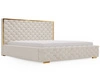 Łóżko tapicerowane z pojemnikiem i stelażem 180x200 Wave Beżowy