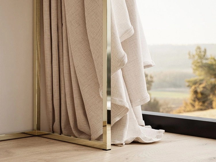 Toaletka kosmetyczna lewostronna z szufladami i oświetleniem LED na złotych nogach Clarette Biały połysk