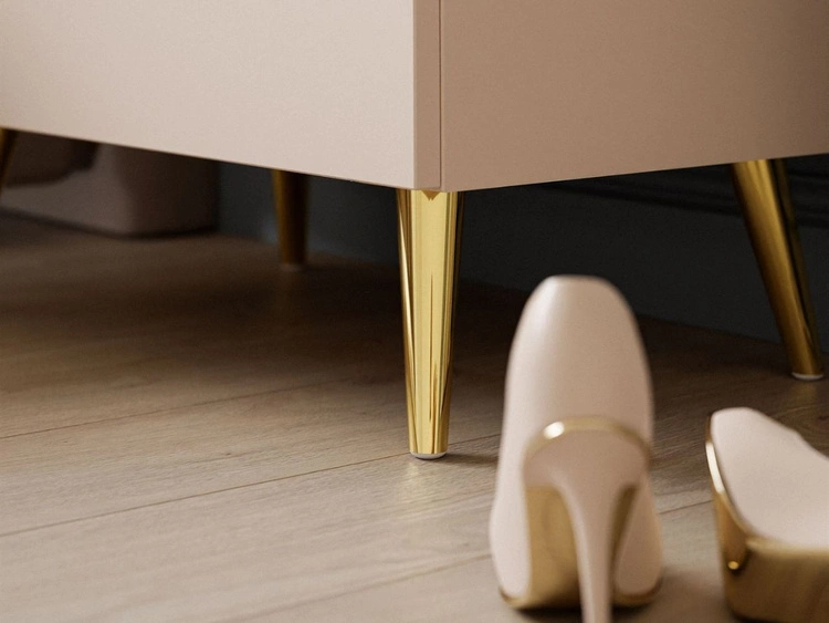 Stolik nocny z dwoma szufladami na złotych nóżkach Nuveo Kaszmir