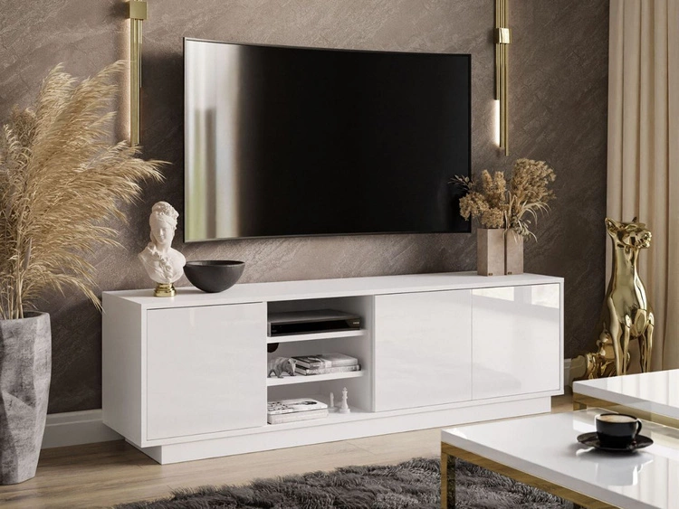 Szafka RTV pod telewizor z drzwiczkami Vivance Biały połysk