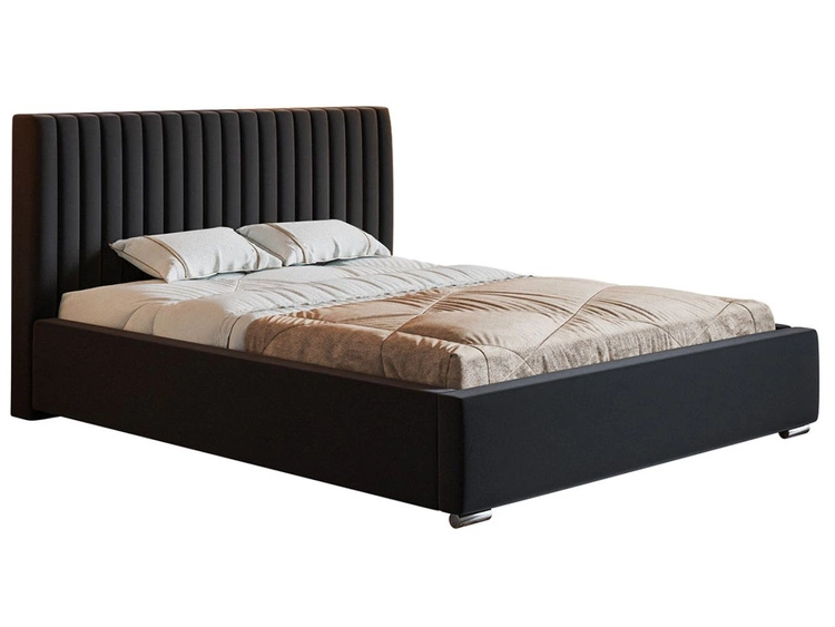 Łóżko tapicerowane z pojemnikiem i stelażem 160x200 Toscania Czarne