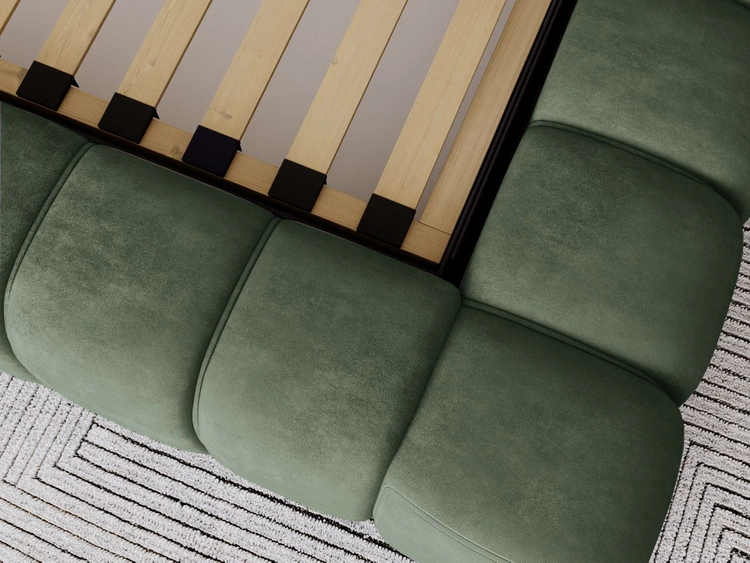 Łóżko tapicerowane z pojemnikiem na pościel i stelażem 120x200 Italia Zielone