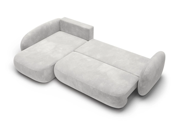 Narożnik z funkcją spania i pojemnikiem Lewy Carino Jasnoszary