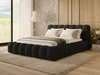 Łóżko tapicerowane z pojemnikiem i stelażem 140x200 Averia Czarny