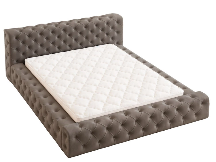 Łóżko tapicerowane z pojemnikiem i stelażem 120x200 cm Palini Brązowe