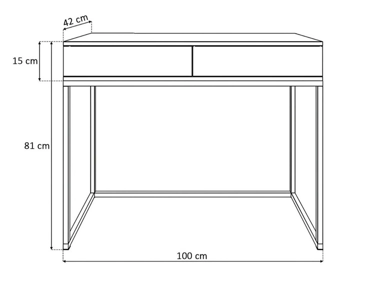 Konsola z szufladami i złotym stelażem w stylu glamour Brisa czarny połysk