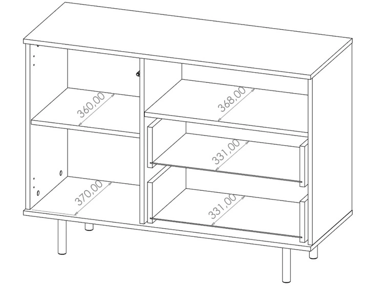 Komoda z drzwiami i szufladami Ankara Czarna