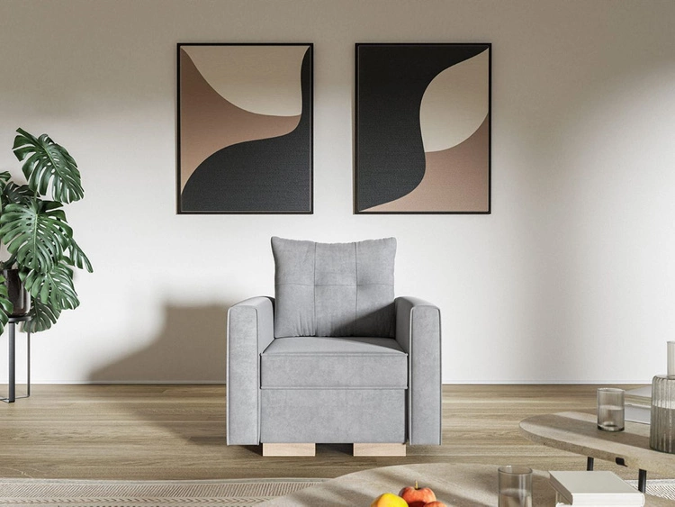 Fotel do salonu Pori szary