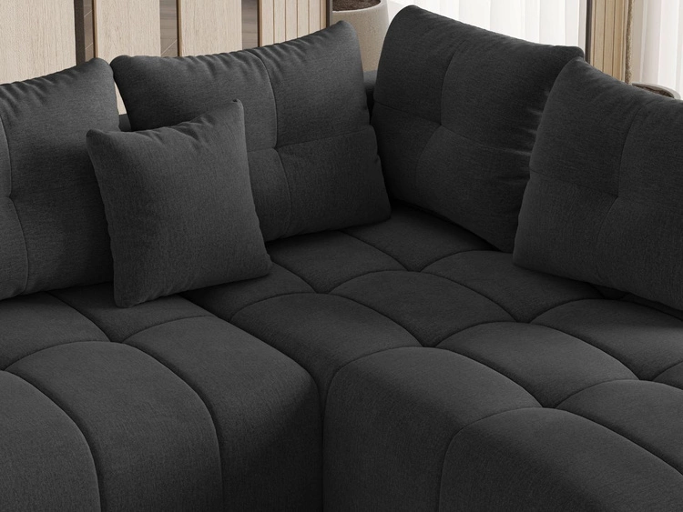 Narożnik L uniwersalny z funkcją spania i pojemnikiem Genoa Antracytowy