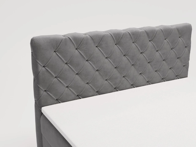 Łóżko kontynentalne z pojemnikiem na pościel 160x200 Lunaris Szare