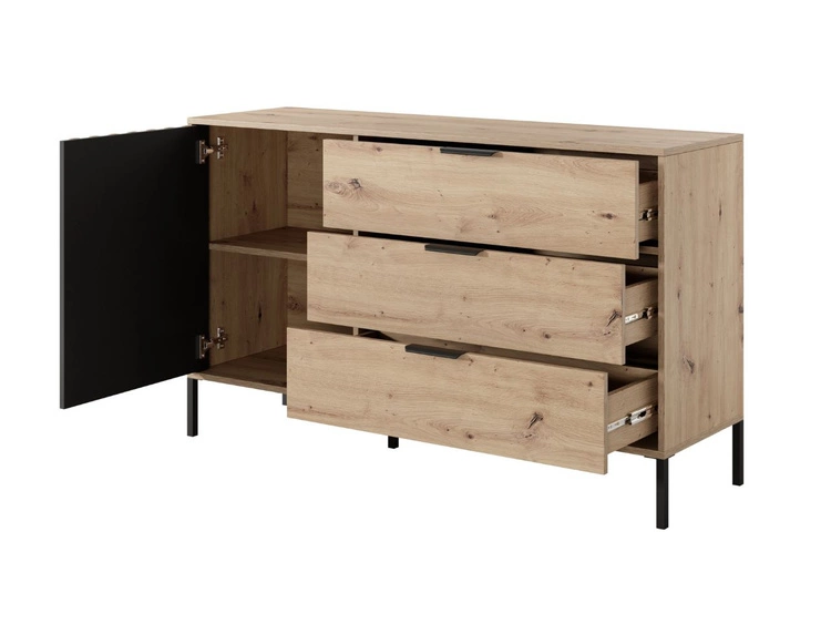 Zestaw mebli do sypialni Turia Dąb Artisan, Antracyt