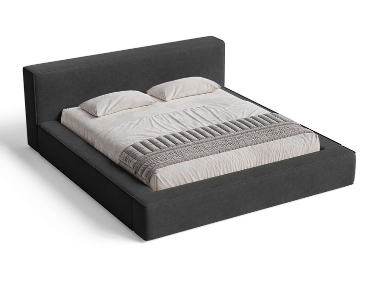 Łóżko tapicerowane z pojemnikiem i stelażem 160x200 Mali Czarne