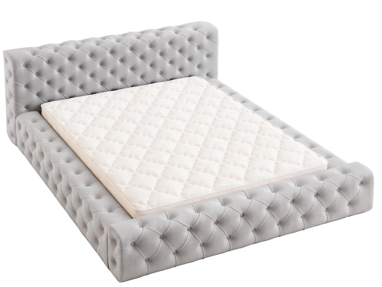 Łóżko tapicerowane z pojemnikiem i stelażem 140x200 cm Palini Jasnoszare