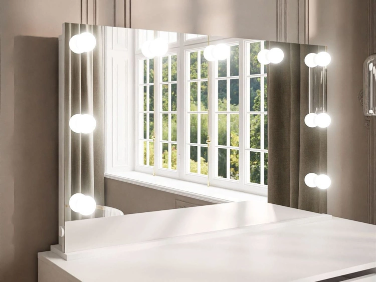 Toaletka z lustrem, szufladami i oświetleniem LED Melo Elite biały mat