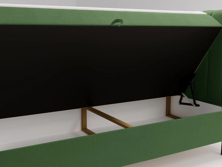 Łóżko kontynentalne z pojemnikiem na pościel 160x200 Primavera Zielone