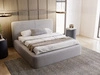 Łóżko tapicerowane z pojemnikiem i stelażem 200x200 Amaro Szare