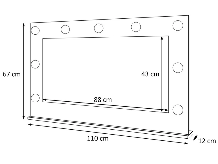 Lustro z oświetleniem do sypialni LED Melo białe