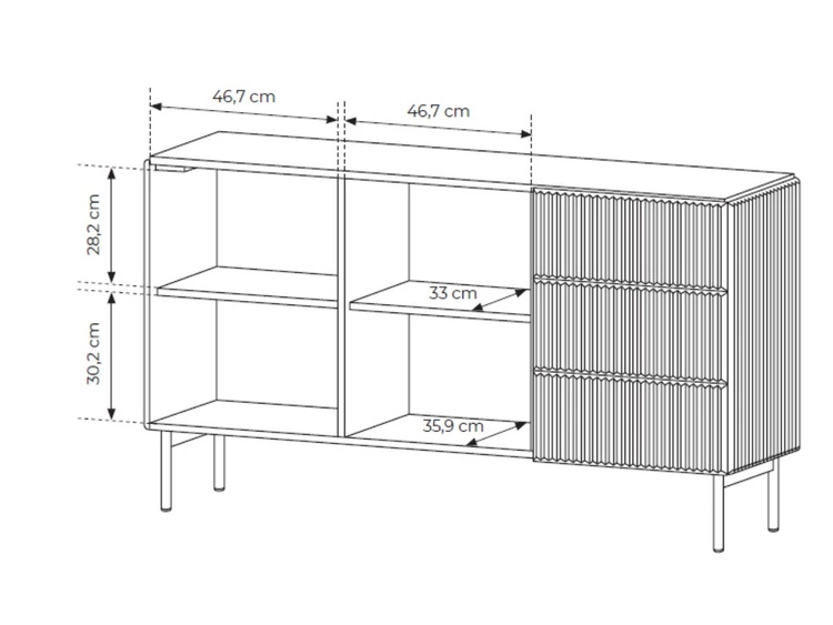 Komoda z drzwiami i szufladami 147 Qualita Czarna