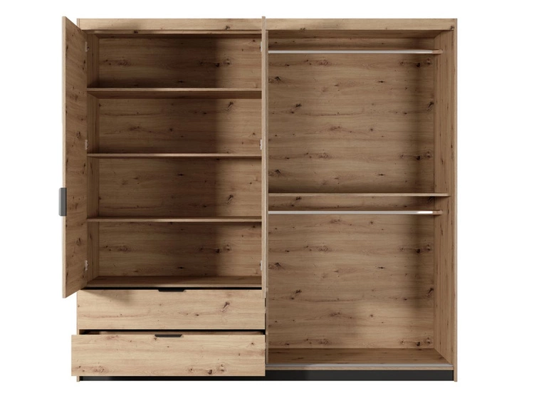 Szafa trzydrzwiowa z lustrem Turia Dąb Artisan i Antracyt