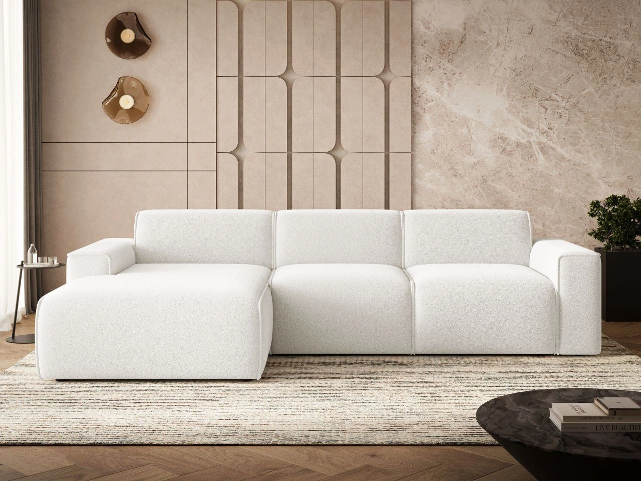 Narożnik L Lewy Lavia Beżowy jasny